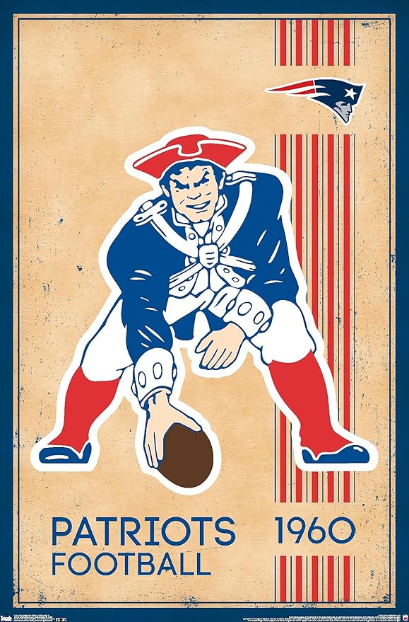 Amazon.com: Trends International NFL New England Patriots - Retro Logo ...