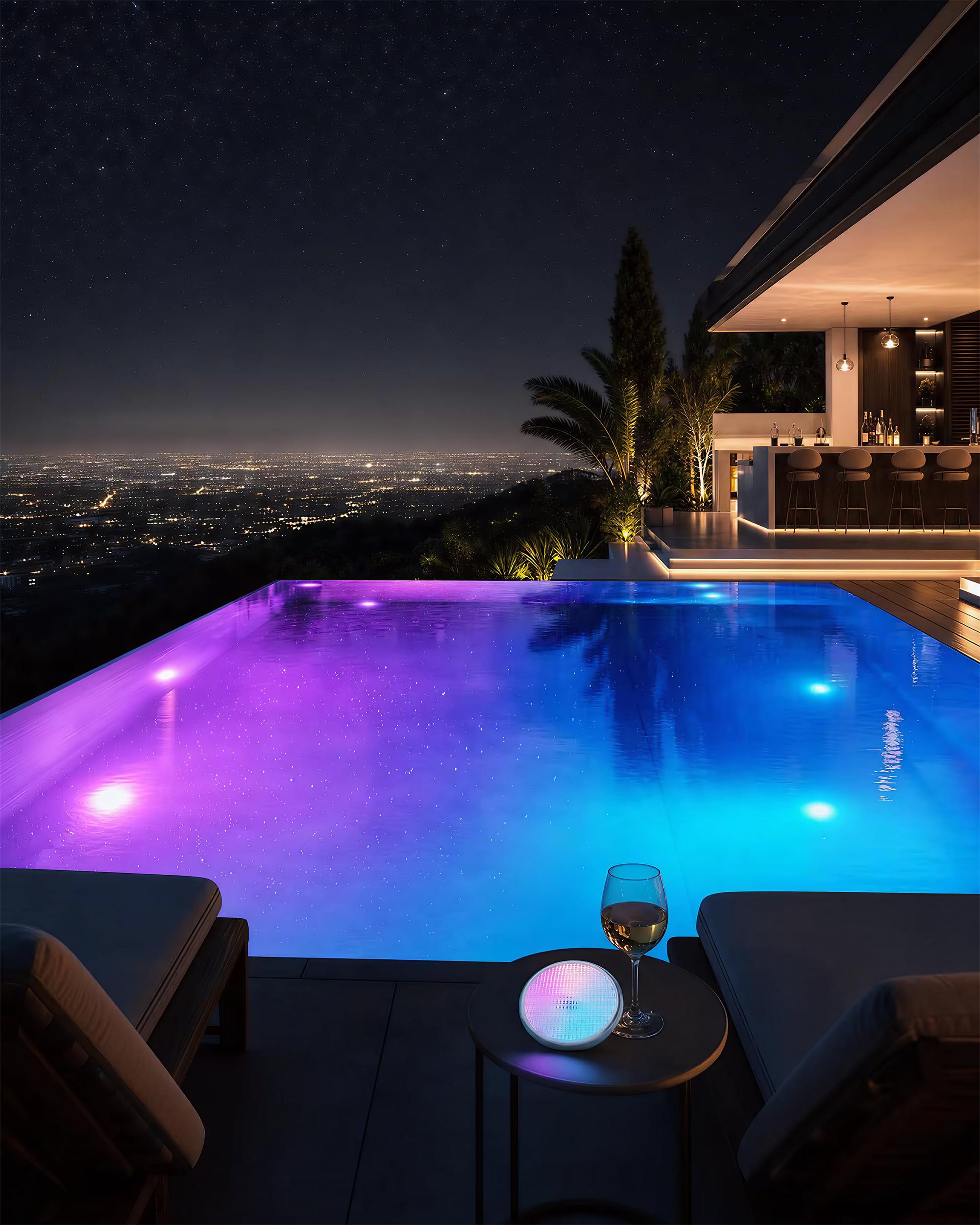Kingwen 40W luce per piscina PAR56 RGB Illuminazione a LED per piscina Impermeabile IP68 Faretto Per Piscina 12V DC/AC luci subacquee con 7 colori regolabili 12 modalità di illuminazione