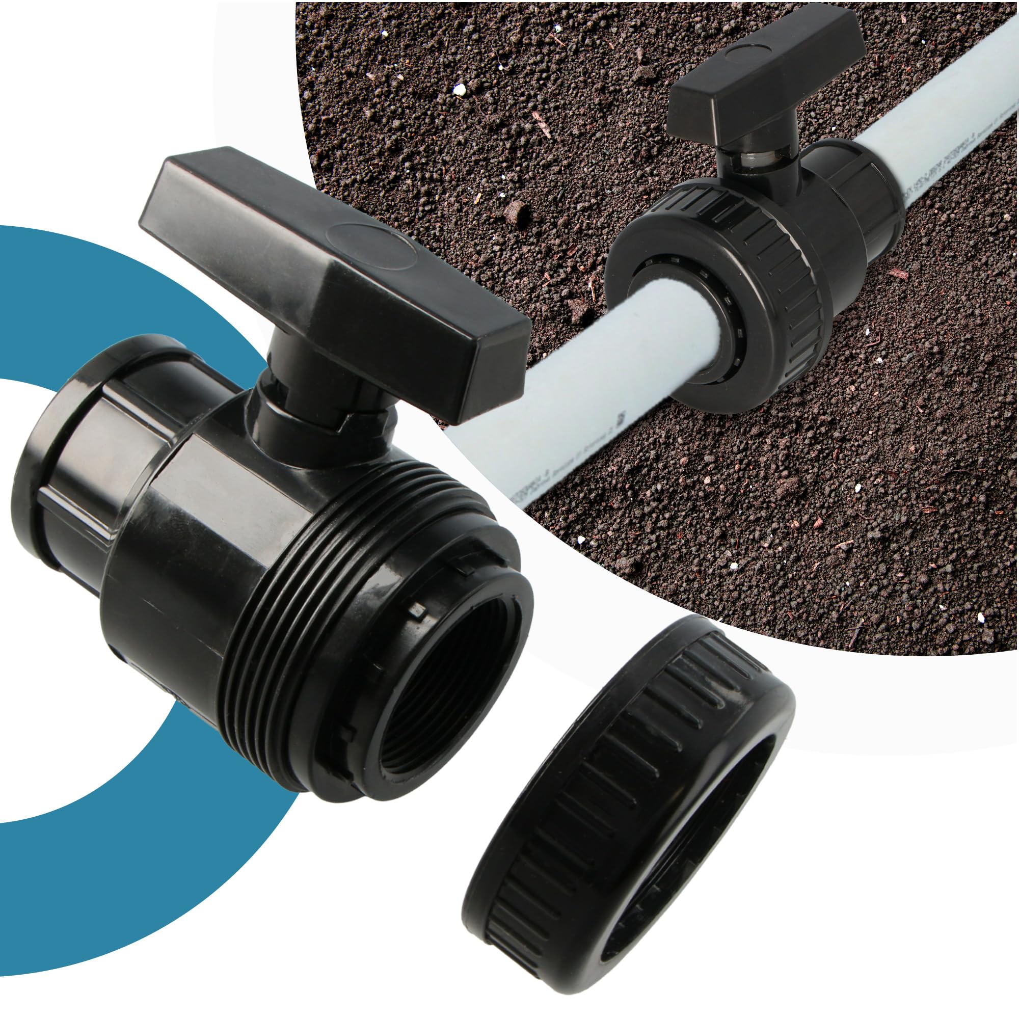 Instalguru PE-Rohr Absperrhahn Kugelhahn PN16 3"x3" IG Wassersysteme Garden Bewässerung Pe-Absperrventil Wasserregelventil Bewässerungsrohr-Kupplung PE-Schläuchen