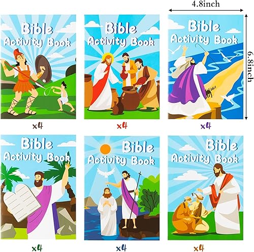 Miniatura 2 de BZaber Libros para colorear de Pascua religiosa de la Biblia  24 libros de dibujo de arte para niños con patrón de la Biblia de Jesús folletos de