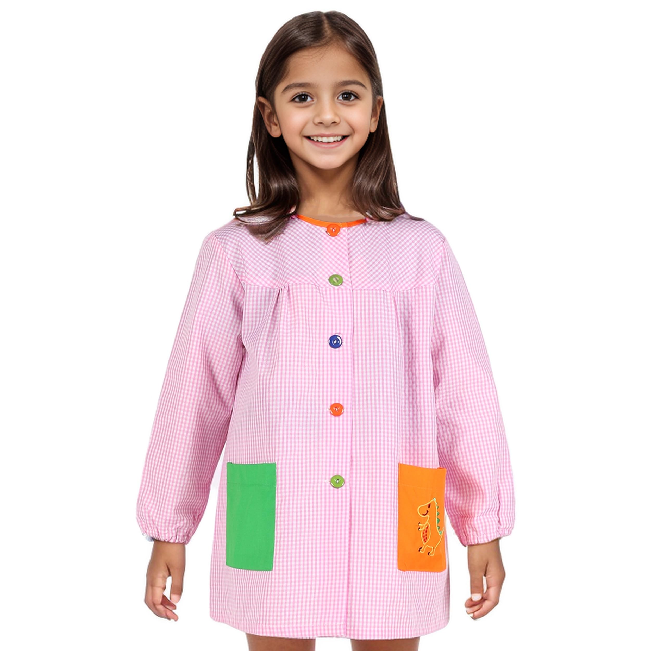 Etrexonline Bata Escolar Unisex para Niños y Niñas - Uniforme Infantil para Guardería y Colegio con Botones, Duradero y Cómodo