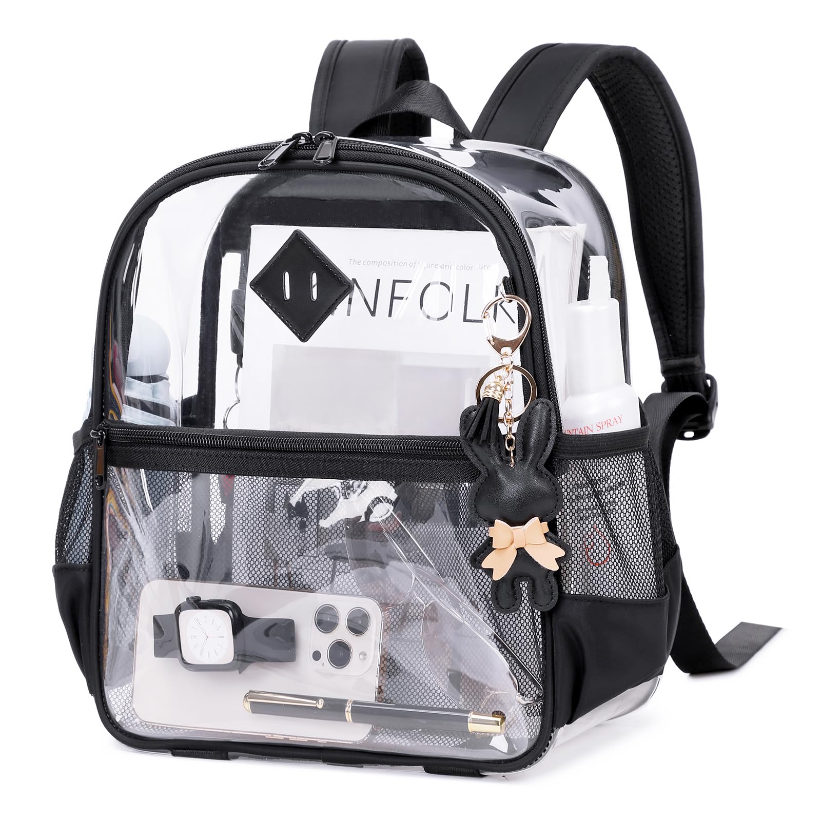 MUSEVOS Clear Backpack for Stadium Events Approved 12×6×12, Thick TPU Mini