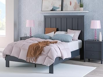 Signature Design by Ashley Full Size Panel Headboard, Matte Navy Blue