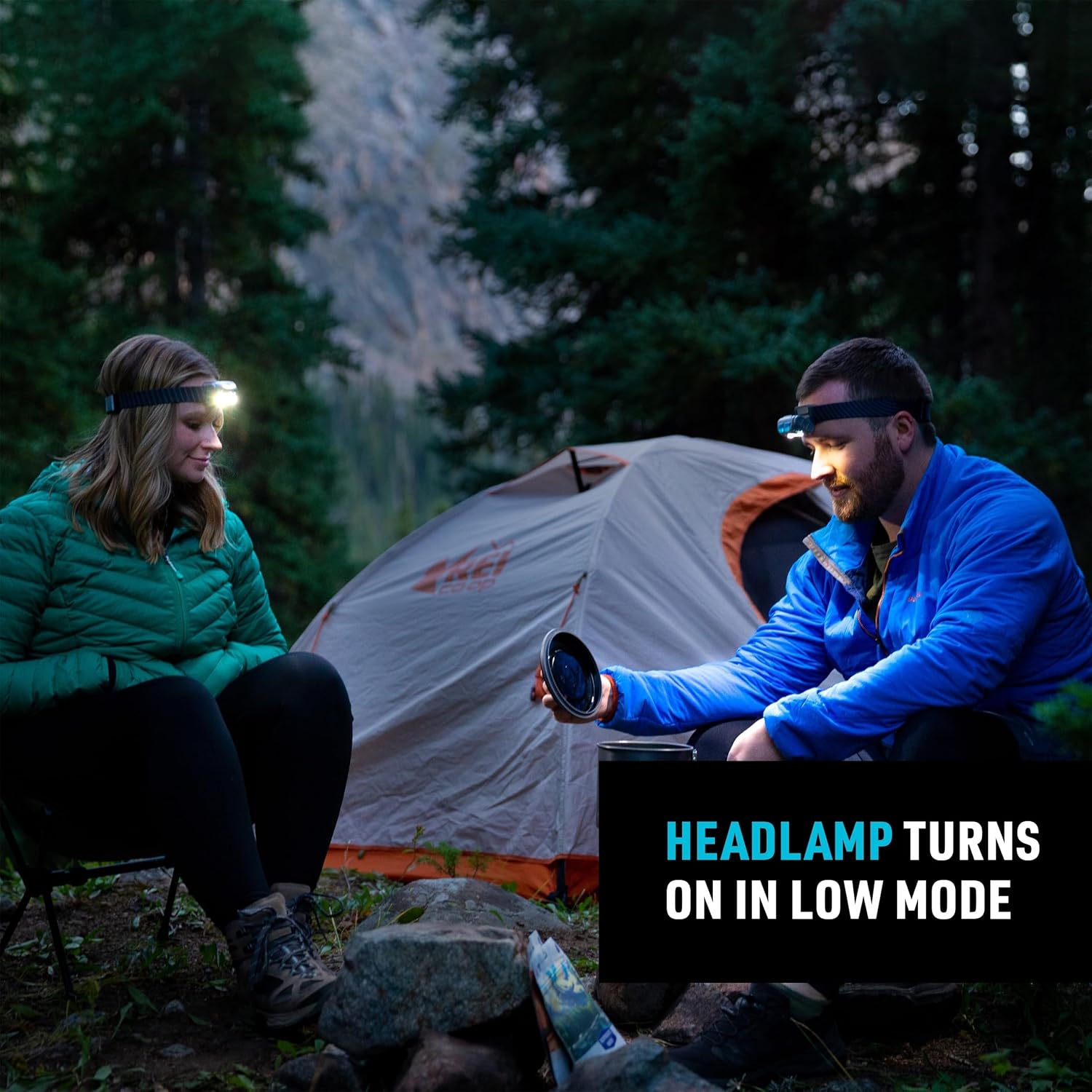 Nite Ize Radiant RH2 PowerSwitch Rechargeable Headlamp - Headlamp for Camping & Hiking - Rechargeable Battery - Hands-Free Light with 7 Modes Plus Lockout - Waterproof & Impact-Resistant - Blue/Grey