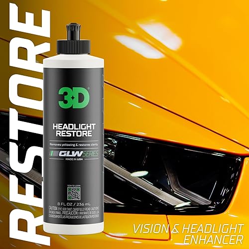 Miniatura 3 de 3D Headlight Restore GLW Series  Restaura y pule los faros  Elimina la opacidad, el amarillamiento y la oxidación  Óptica transparente  Mejora la