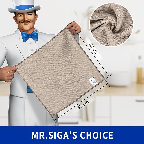MR.SIGA Microfiber Cleaning Cloths, Streak Free Towels, Pack of 12