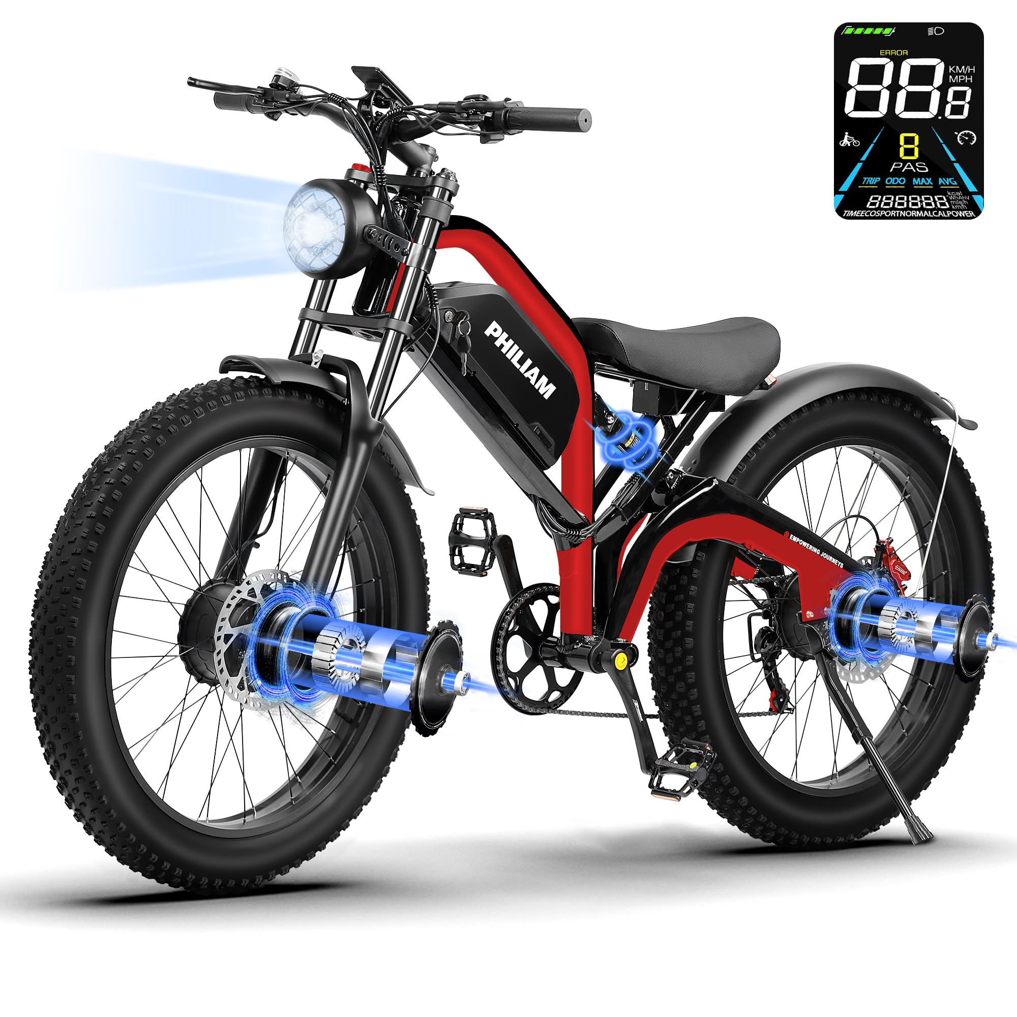 PHILIAM Battery Electric Bike for Adults
