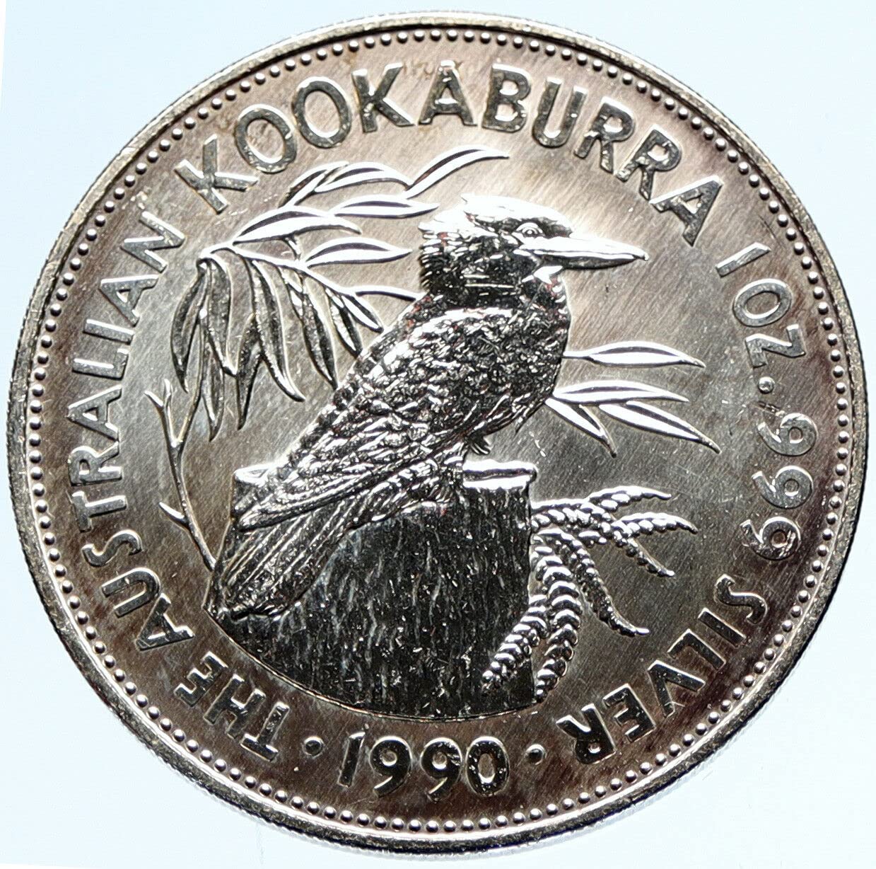 1990 AU 1990 AUSTRALIA Kookaburra Bird Australian 1oz BU 5 Dollars Good Uncertified