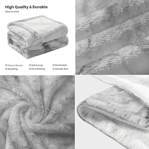 Miniatura 3 de Manta clásica de mármol para sofá, manta supersuave y mullida, cálida y cómoda, manta decorativa de franela de lana para todas las estaciones (50 x