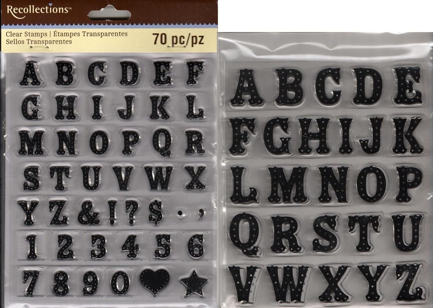 Recollections Clear Stamps Dotty Alphabet 70 Pc Arts