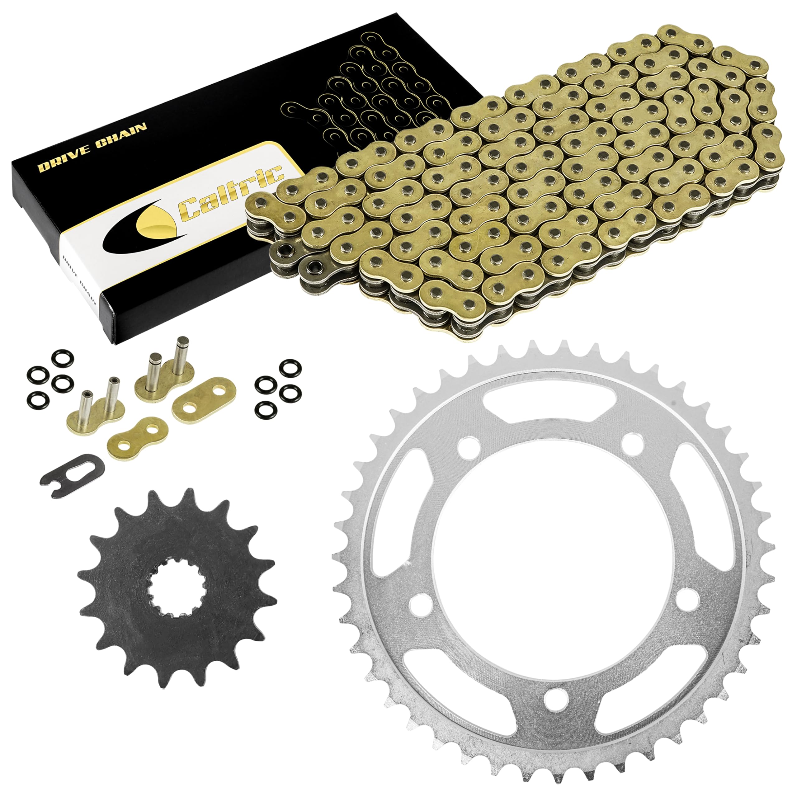 Caltric Golden O-Ring Drive Chain & Sprockets Kit Compatible with Suzuki 600 Gsx-R600 Gsxr600 2006-2010