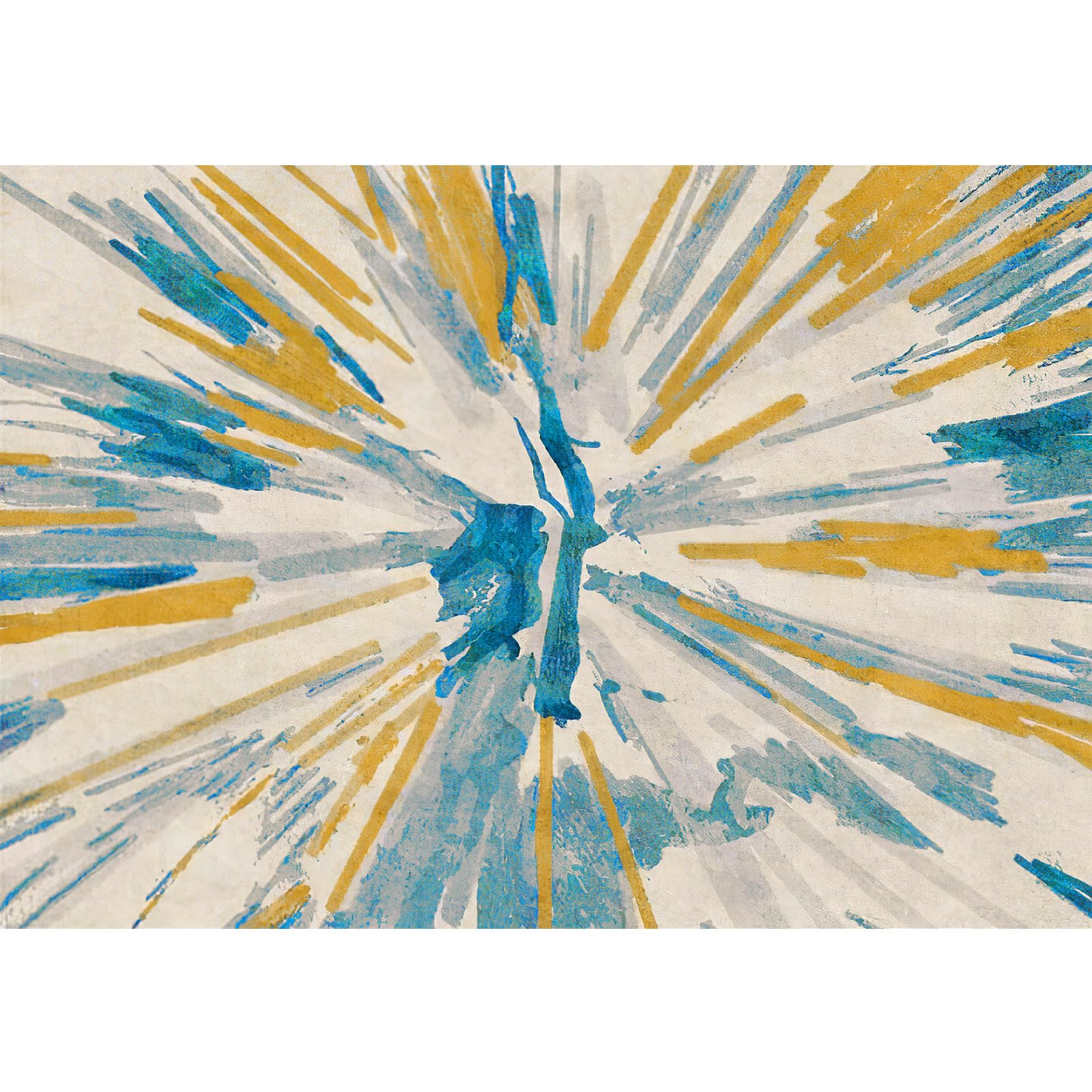 Tapis Salon Chambre à Coucher décoration,Gris Chaud, crème, Bleu Turquoise, Bleu Sarcelle Vert, Jaune Moutarde doré,Yellow,Rectangular 200 x 290 cm