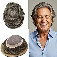 Vista 101 de Mens Toupee Hair Piece For Men Fine Mono Men Hair System Toupee For Men Hair Piece Real Human Hair System For Men Protesis Capilar Para Hombre 6x9