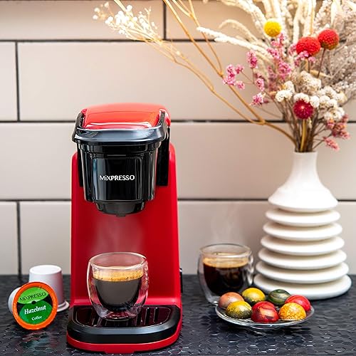 Miniatura 4 de Mixpresso Cafetera de una sola taza, cafetera personal de una sola porción, compatible con tazas individuales, tecnología de preparación rápida,