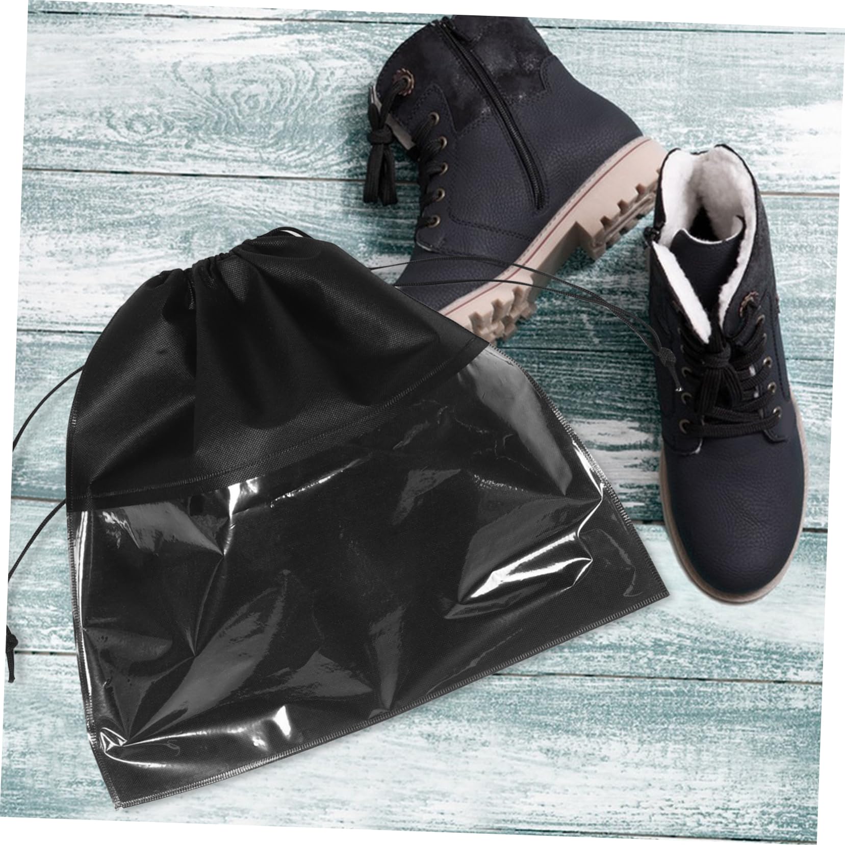 POPETPOP 10 pezzi Sacchetti Scarpe con Coulisse e Finestra Trasparente Organizer Antipolvere Non per Viaggi e