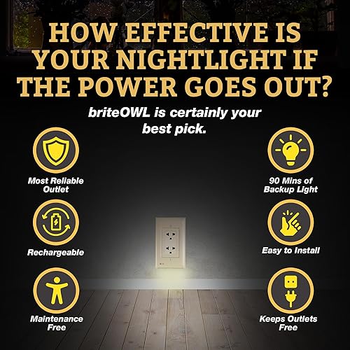 Miniatura 7 de briteOWL Cubierta de salida de luz LED por falla de energía, no se ve afectada por un corte de electricidad, iluminación de respaldo LED de