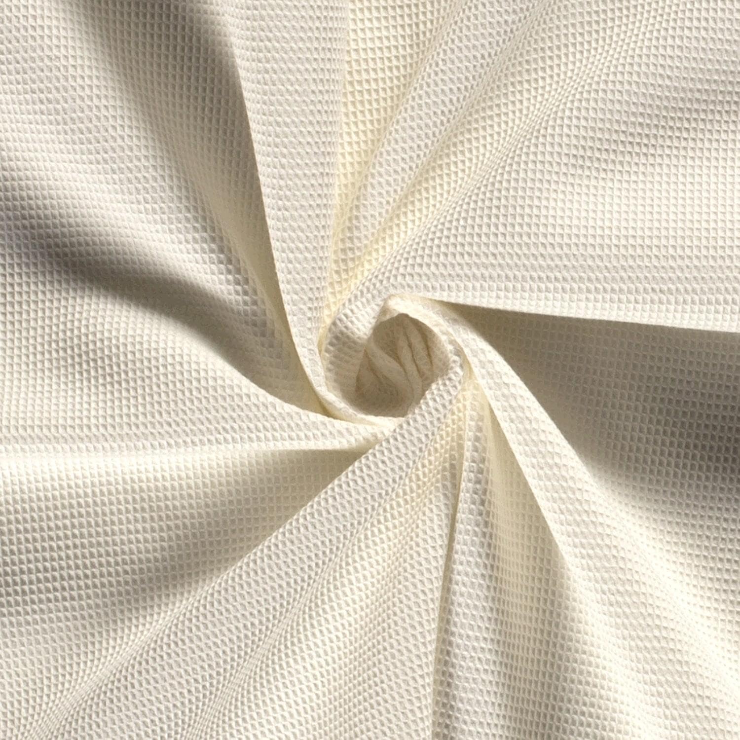 100% Cotton Micro Waffle Honeycomb Pique Fabric Material Off White 10MTR
