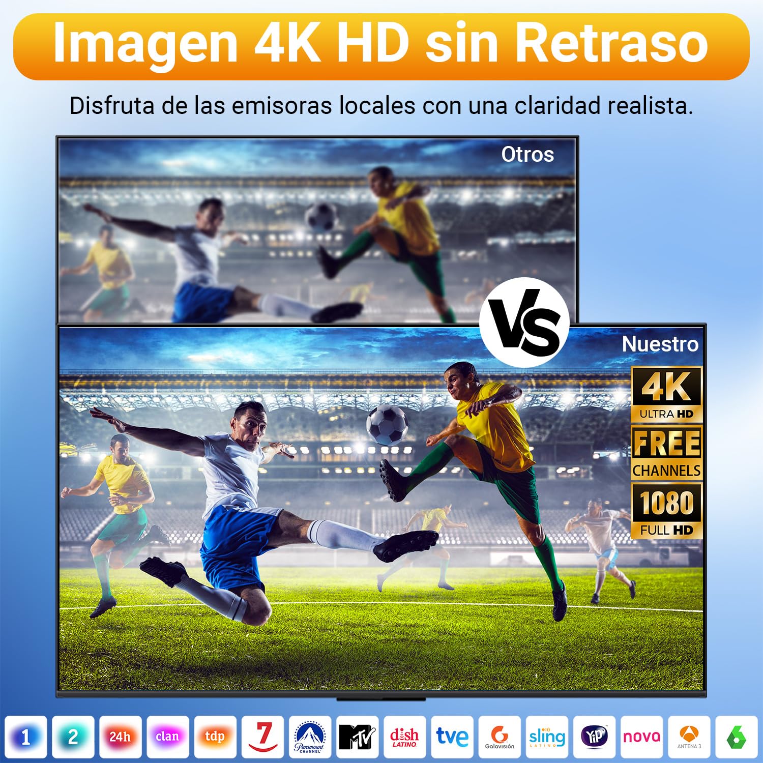 Antena TV Exterior Negra Potente TDT Digital, Antenne TV extérieure, Antenne extérieure, Compatible Antena Interior, recepción 360° omnidireccional, Canales Locales 4K 1080P, Cable coaxial 32,8ft