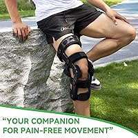 Vista 8 de Orthomen Rodillera funcional del ACL para lesiones deportivas del ligamento del menisco MCL PCL, alivio del dolor articular de la rodilla con Derecha