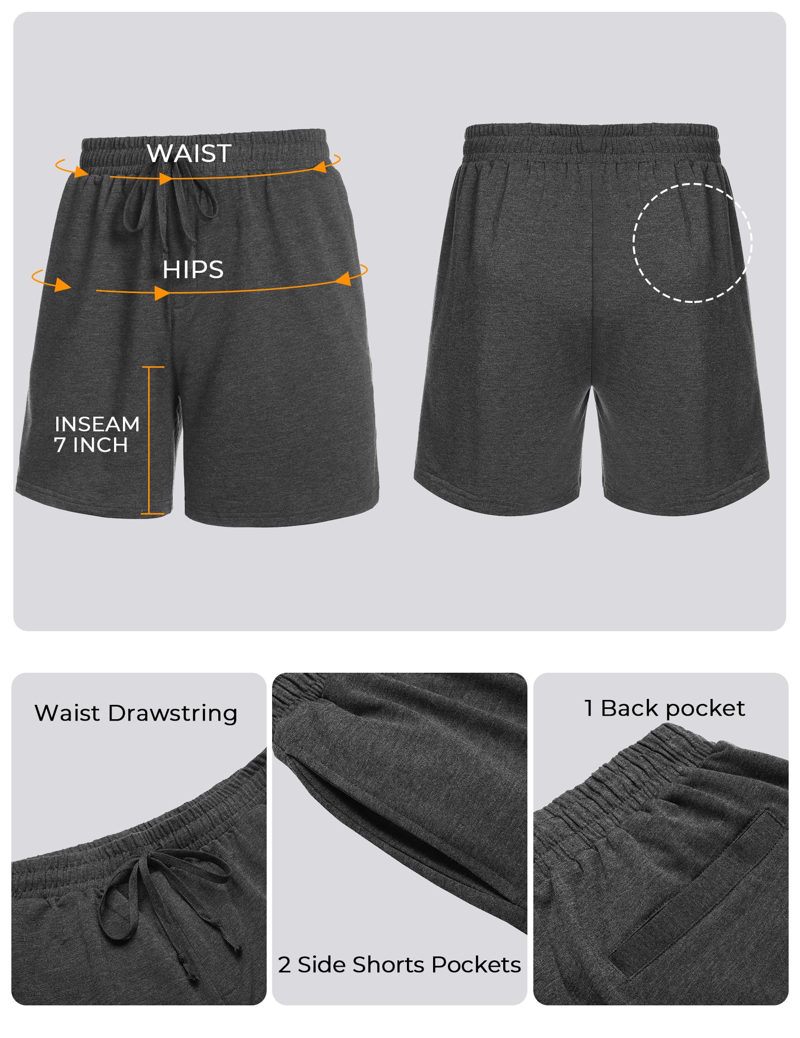 COOFANDY Ensemble de 2 débardeurs à capuche sans manches pour homme avec short de sport et sweat à capuche, gris foncé, XX-Large