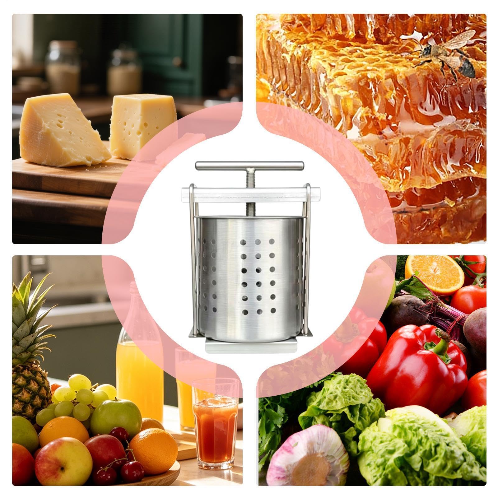 Torchio Per Vino Di Frutta Spremimiele In Acciaio 2,5 L