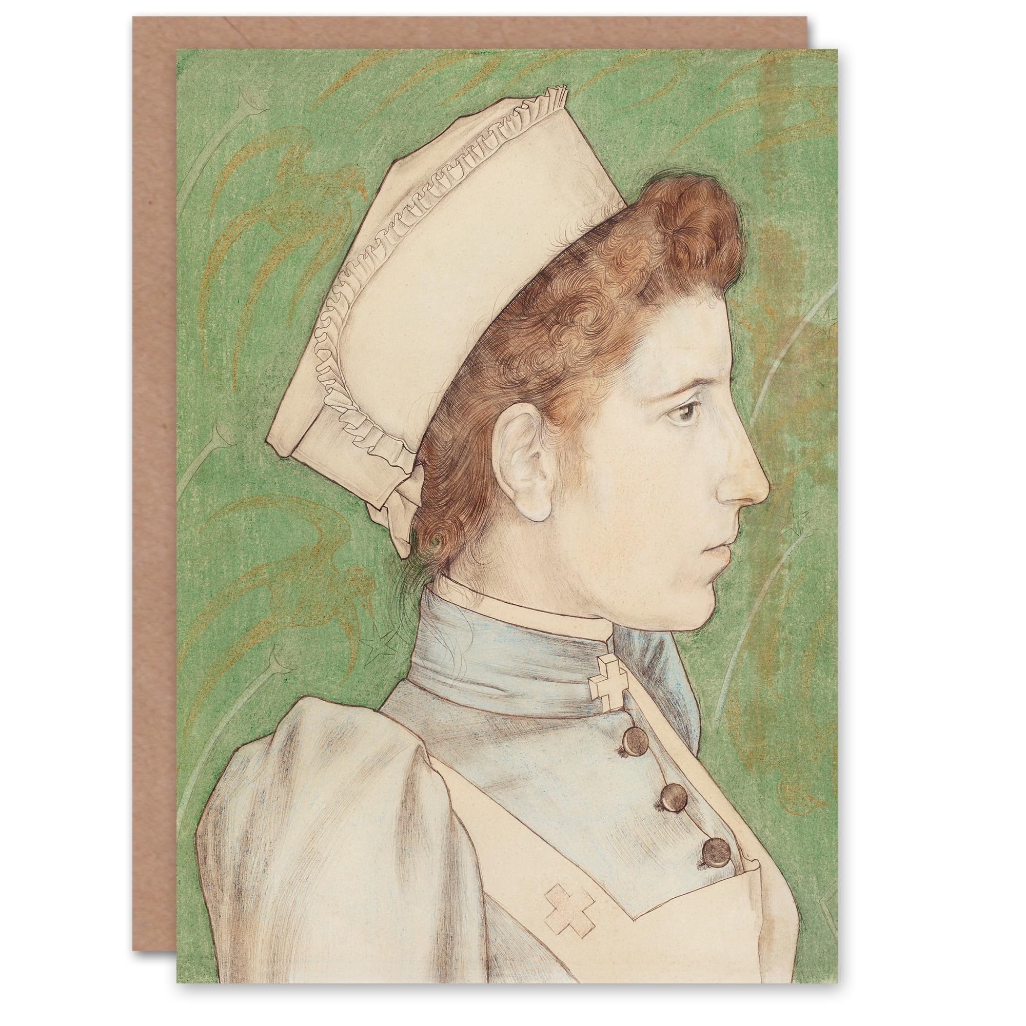 Artery8 Jan Toorop Art Card Portrait of Nurse Nelly in Uniform