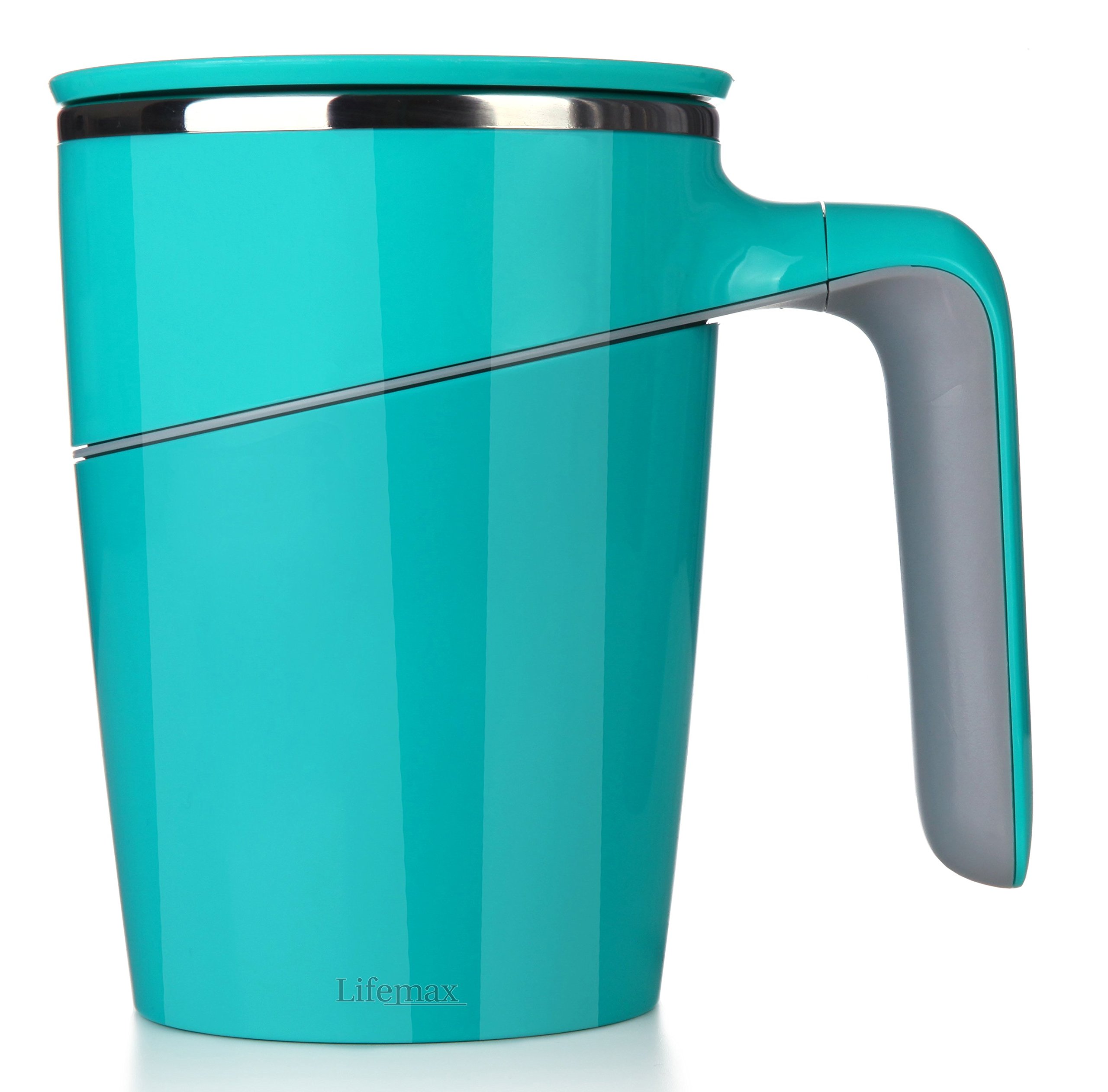 Lifemax Turquoise Non-Tip Vacuum Cup With Suction Base, Bpa-Free, 470Ml, Spill-Resistant Mug With Lid – Ideal For Parkinson’s, Arthritis, Elderly & Active Lifestyles, Keeps Drinks Hot Or Cold (Blue)