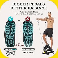 Vista 3 de Máquina paso a paso con bandas de resistencia, mini paso a paso con capacidad de peso de 300 libras, paso a paso giratorio para entrenamiento