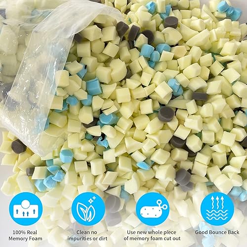 Miniatura 3 de Jecqbor Relleno de espuma viscoelástica triturada de 15 libras para puf, relleno de puf de alta densidad de espuma viscoelástica de alta densidad