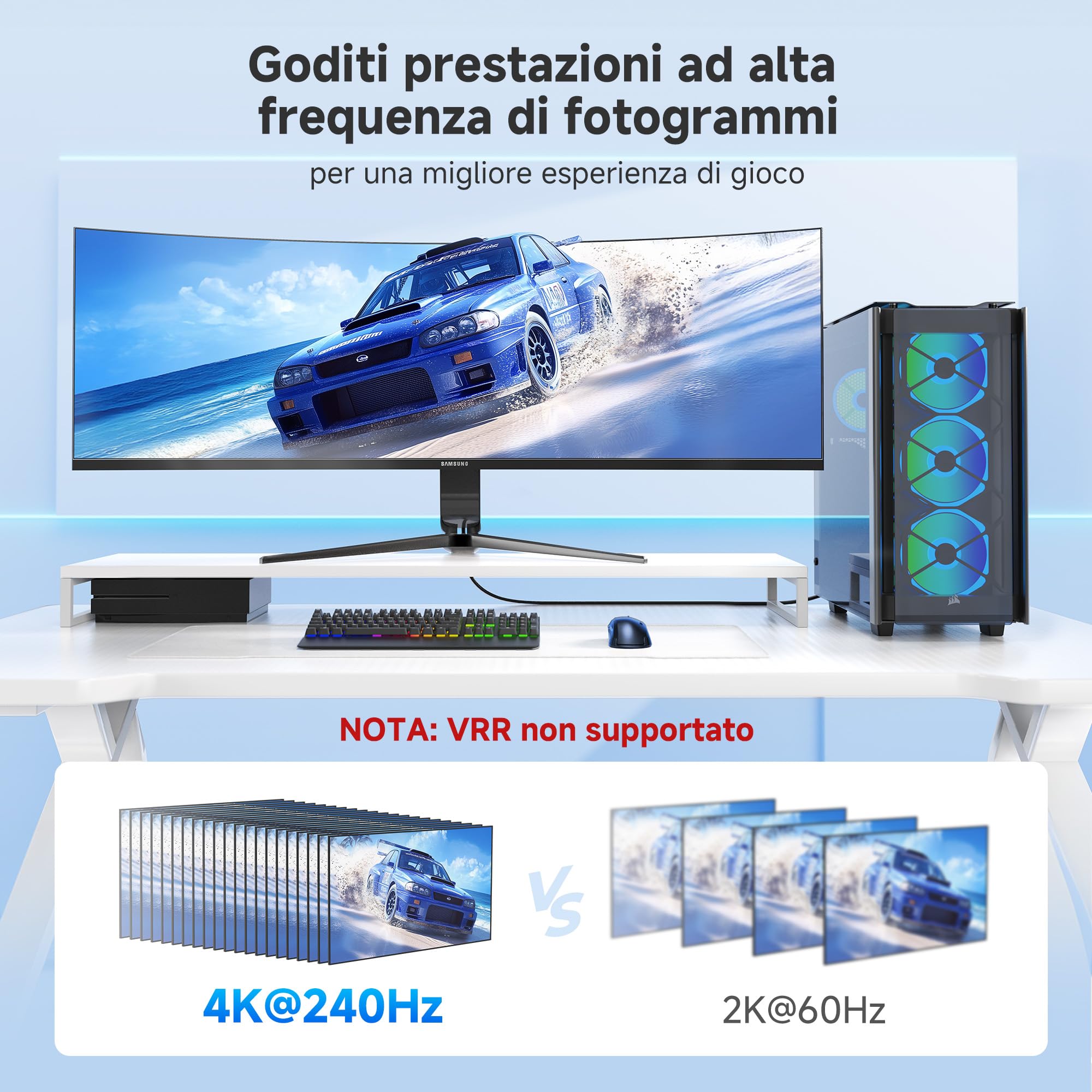 Cable Matters Cavo 8K DisplayPort 1.4 a HDMI di 1,8 m con 4K 120Hz o 8K 60Hz, Cavo adattatore unidirezionale da Display Port 1.4 a HDMI in nero, supporto di RTX 3080/3090, RX 6800/6900 e altro