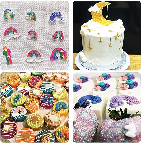 Miniatura 5 de Moldes de silicona de estrellas, moldes de fondant de nube de arcoíris, decoración de tartas, moldes de chocolate para hornear cupcakes, caramelo,