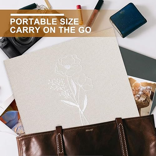 Miniatura 6 de Lanpn Álbum de fotos de 8.5 x 11 pulgadas, cubierta de lino, sin ácidos, carga superior, carpeta de 3 anillas, libro de fotos de 8.5 x 11 pulgadas