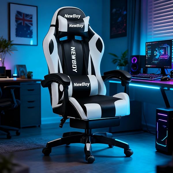 Outvex Ergonomic Gaming Chair with Footrest and Lumbar Support