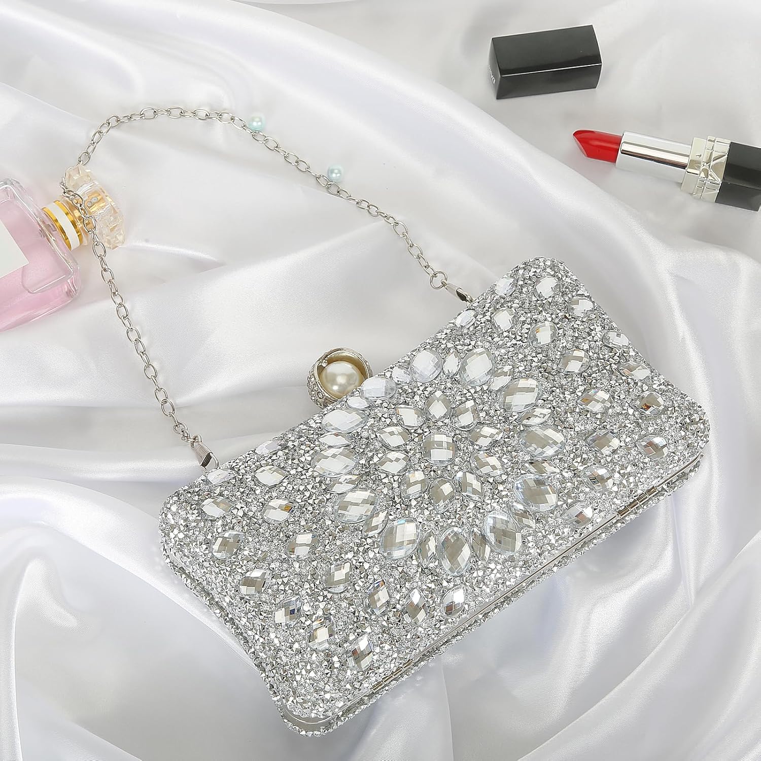 Women's Evening Bags Sparkly Rhinestone Clutch Purses Luxury Handbags | Sparkly, Rhinestone, Luxury, Sparkly, Rhinestone, Luxury - Image 3