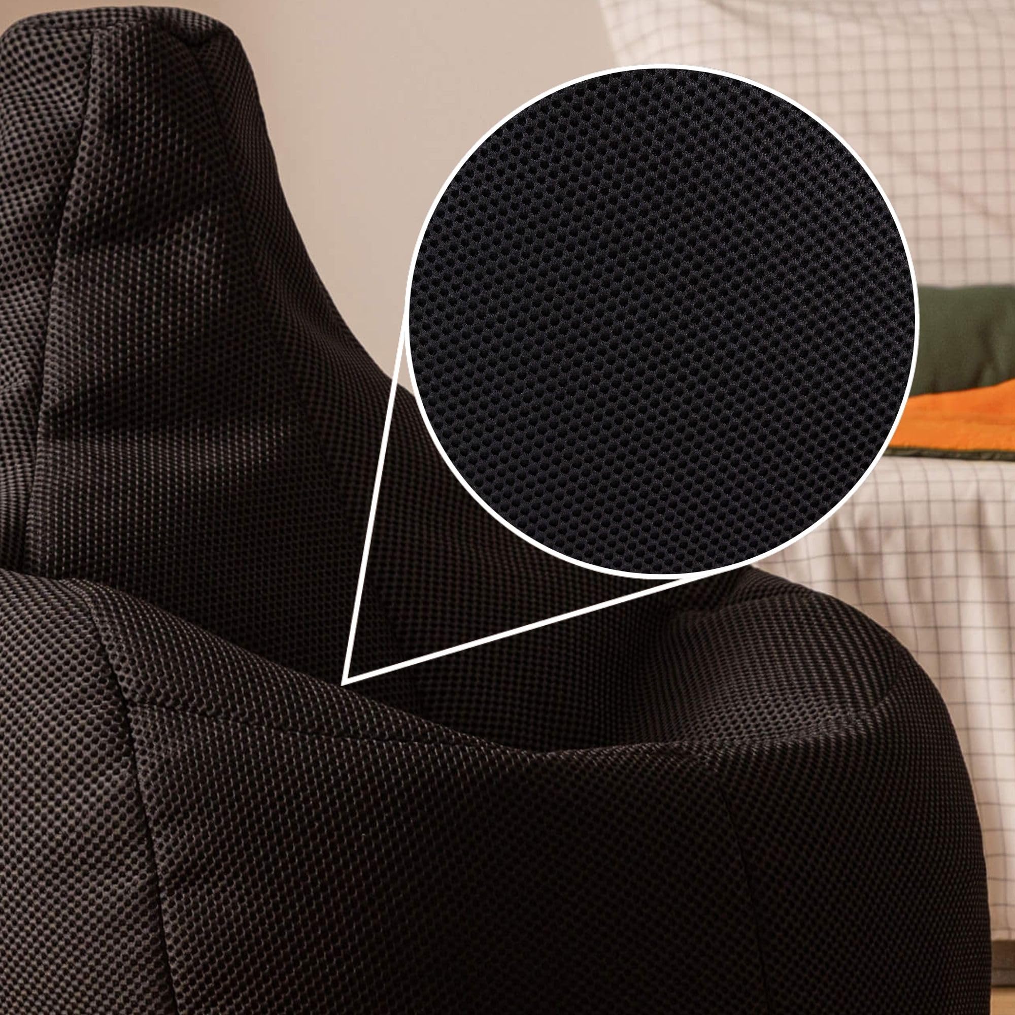 Icon Performance Mesh Pouf Gaming, Pouf Poire avec Remplissage, Noir