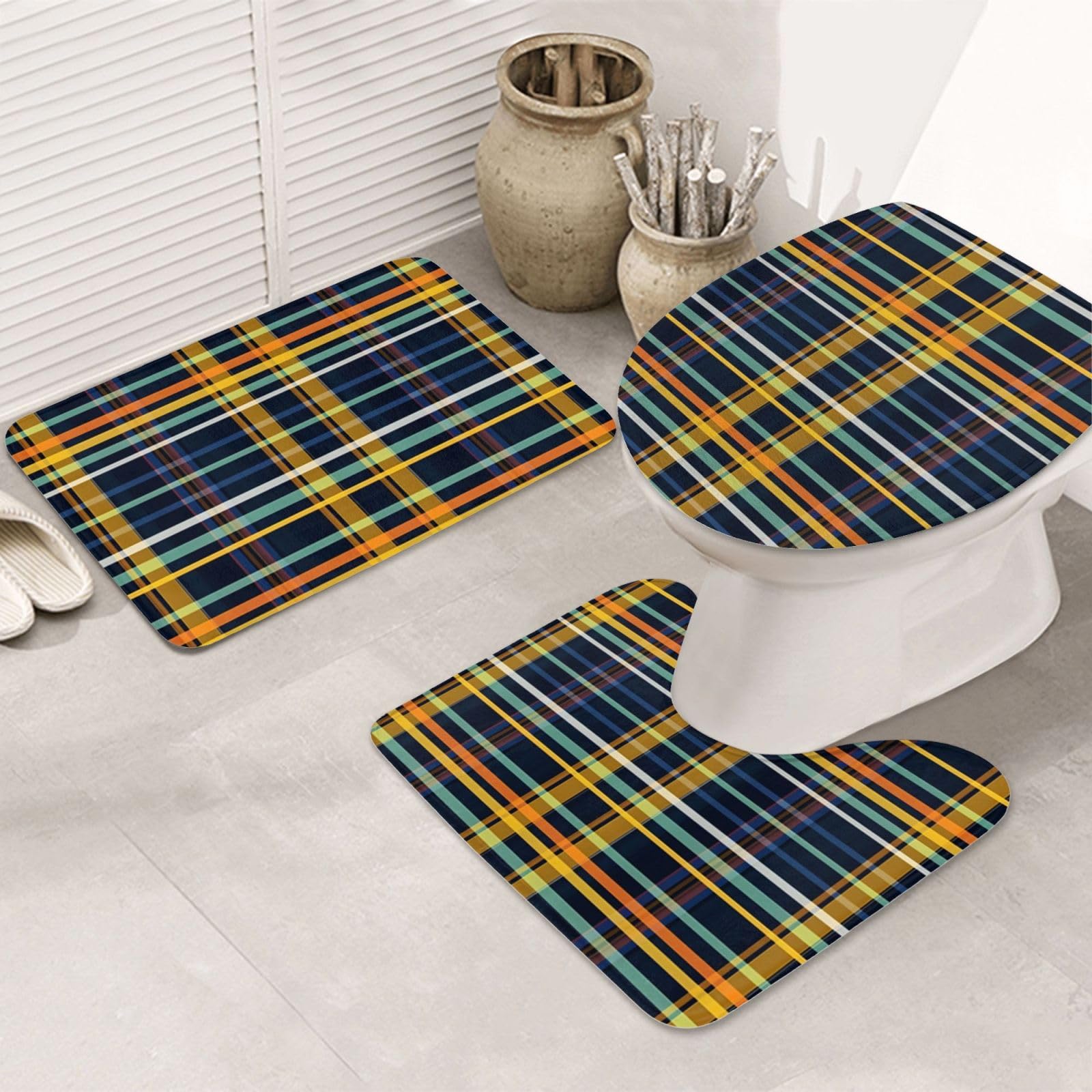 Tapis de contour pour abattant de toilettes doux pour WC et chambre
