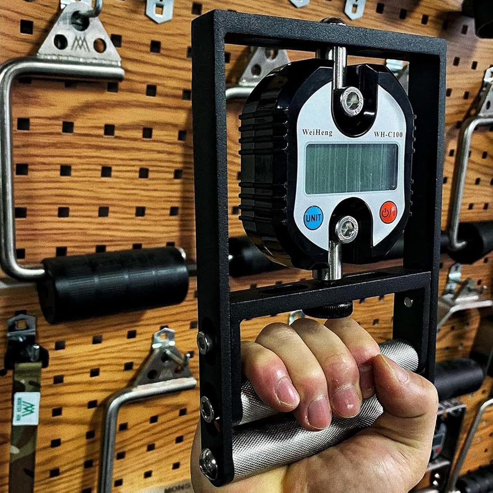 Dinamómetro digital de mano, probador de fuerza de agarre con mango ajustable, carga máxima de 150 kg, ejercitador de agarre de mano para entrenamiento muscular de muñeca, antebrazo y dedos, prueba de