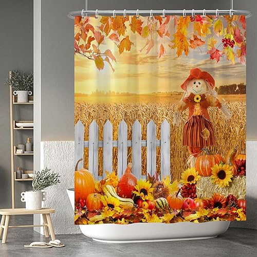 Miniatura 27 de Baocicco Juego de cortinas de ducha de fantasmas de Halloween, encantadores fantasmas de dibujos animados, divertidos trucos o tratos, cortinas de