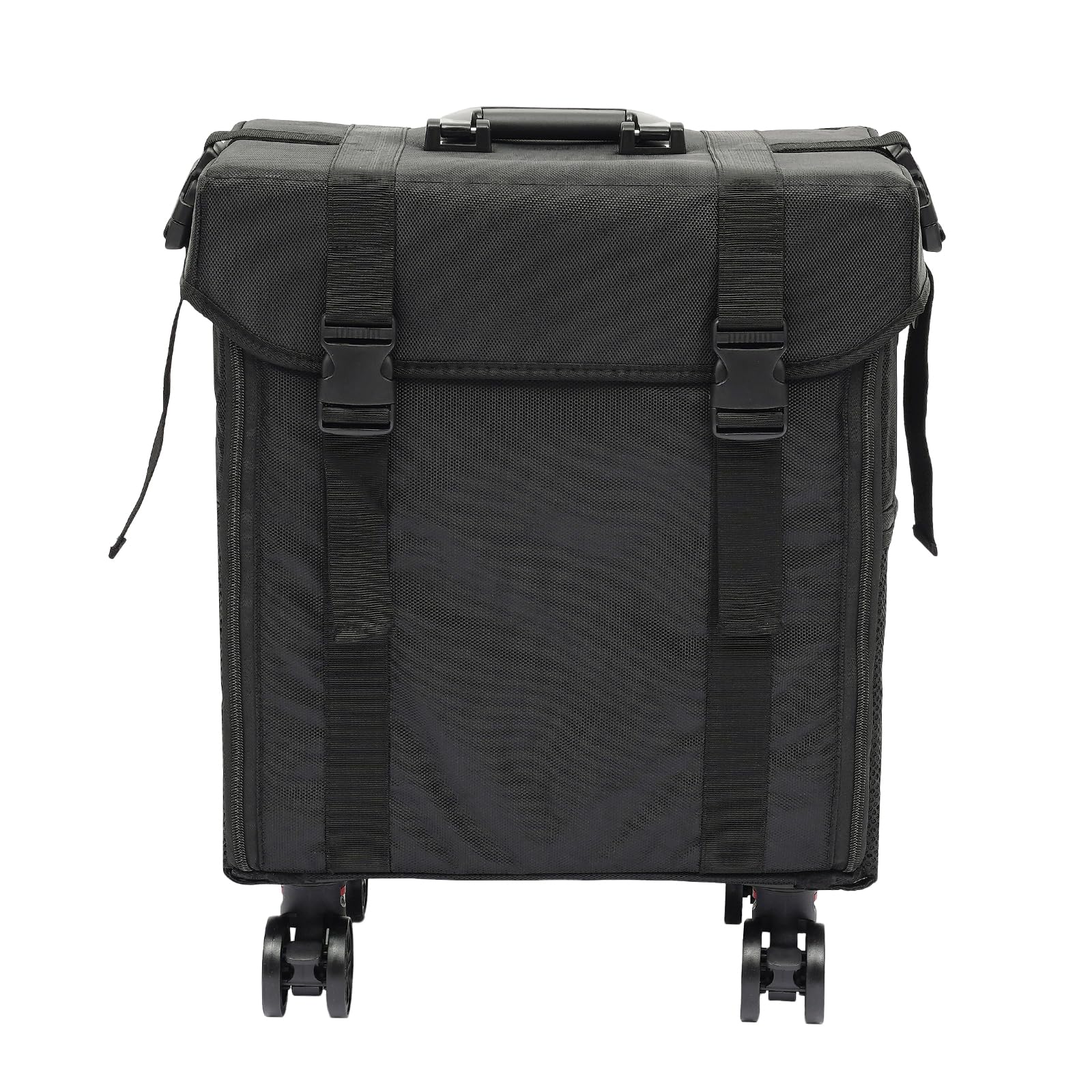 Maletín de maquillaje 2 en 1 con 8 cajones extraíbles y ruedas giratorias 360°, 38 x 29 x 42 cm, para maquilladores de boda, técnicos, cosm