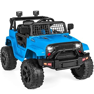 Best Choice Products 12V Kids Electric Vehicle Toy Ride On Car with Parent Remote Control for Toddlers, Seat Harness, 61 lbs Weight Capacity, Locking Doors, Spring Suspension, Bluetooth - Light Blue