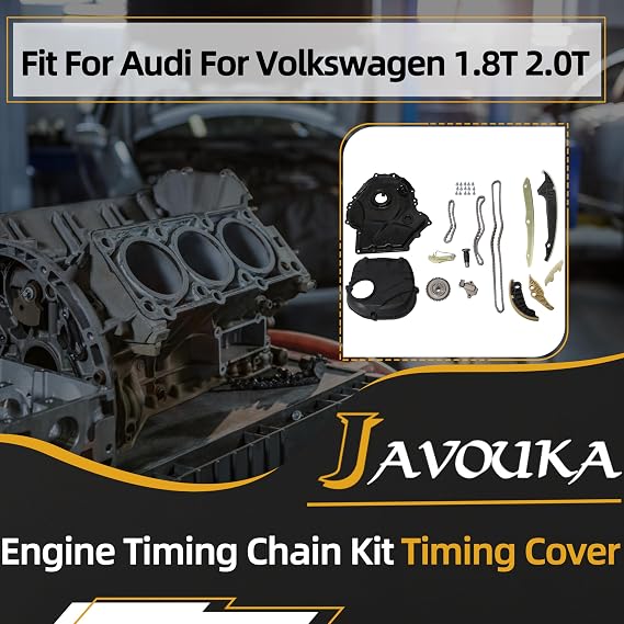 EA888 Engine Timing Chain Kit Timing Cover Tensioner Guide Rail Kit replacement fit for Audi A4 A6 Q5 TT fit for Volkswagen Tiguan Passat Jetta GTI Beetle 1.8T 2.0T 06-17