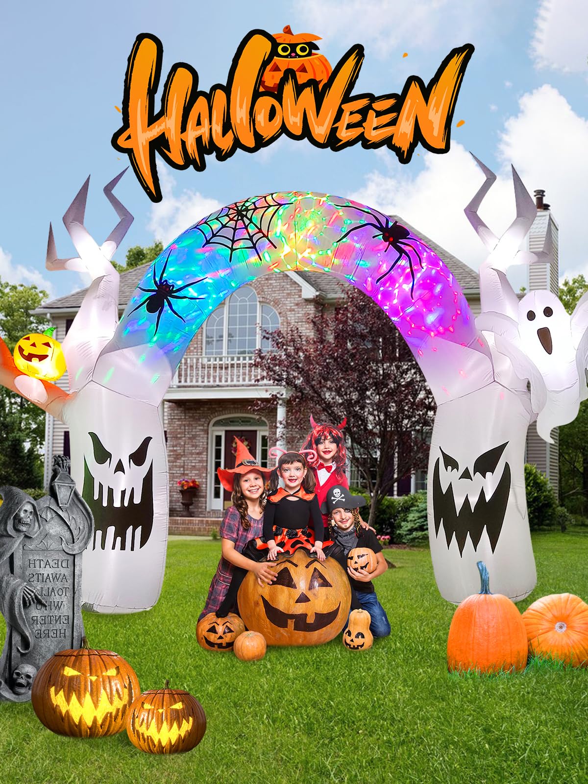 Amazon.co.jp: EBANKU 17フィート ハロウィン インフレータブル