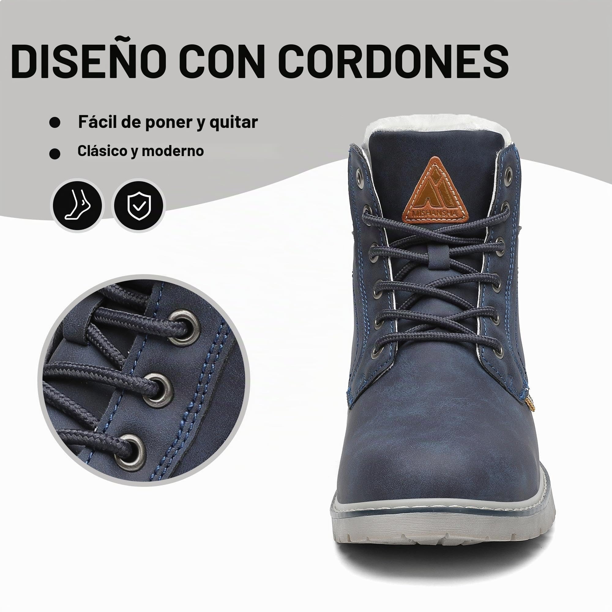 Mishansha Botas de Nieve Hombre Mujer Invierno Azul Oscuro Gr.37