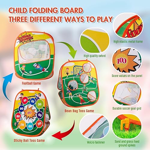 Miniatura 3 de Sundaymot Juguete de lanzamiento de bolsas de frijol, juguetes de juego de fútbol. Juguetes para niños pequeños para exteriores/interiores, para