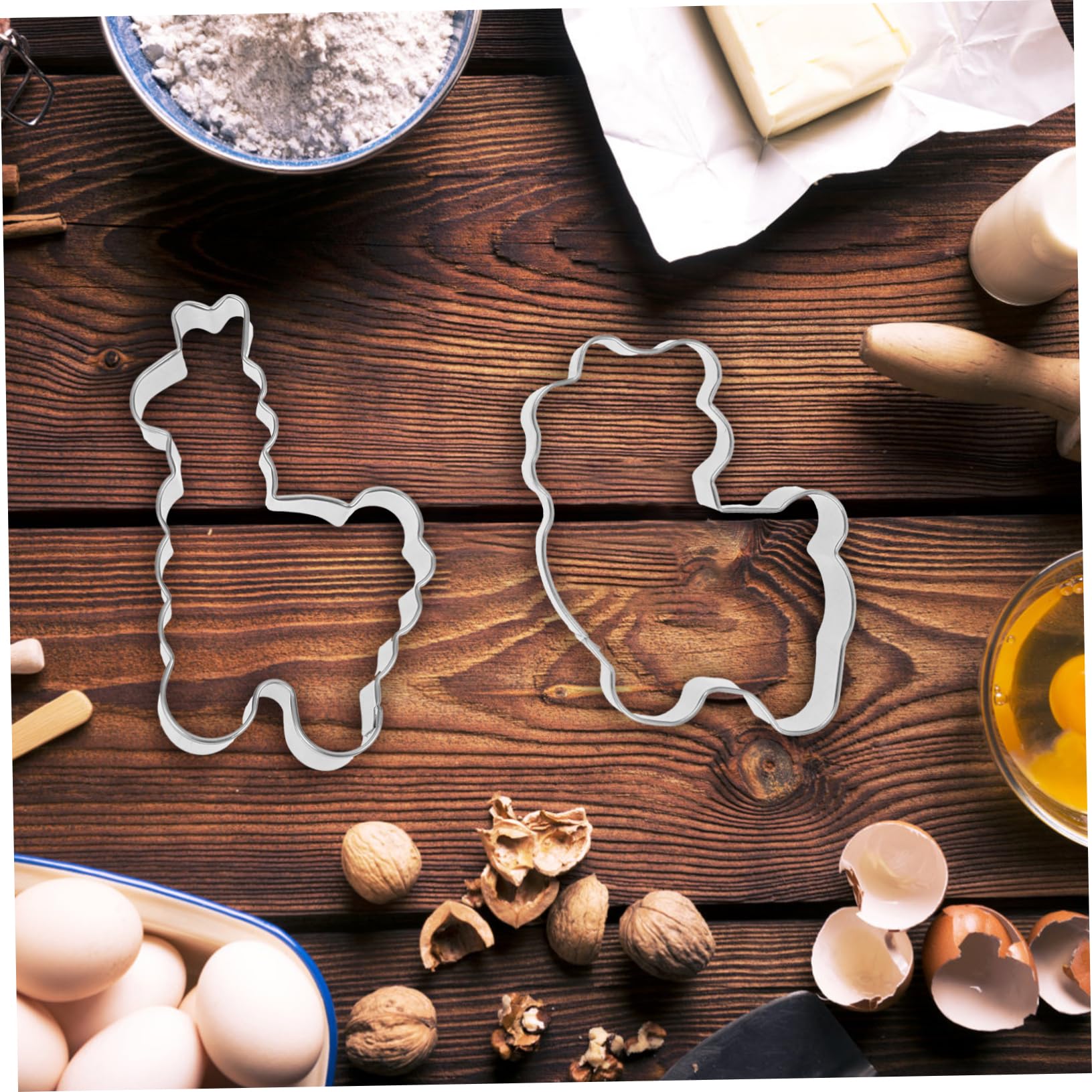 SOLUSTRE Alpaka Ausstechformen Geschenk zu Weihnachten Keksausstecher aus Edelstahl 4 Stück 4stücke Backzubehör für Selbstgemacht Backen für Plätzchen und Obst