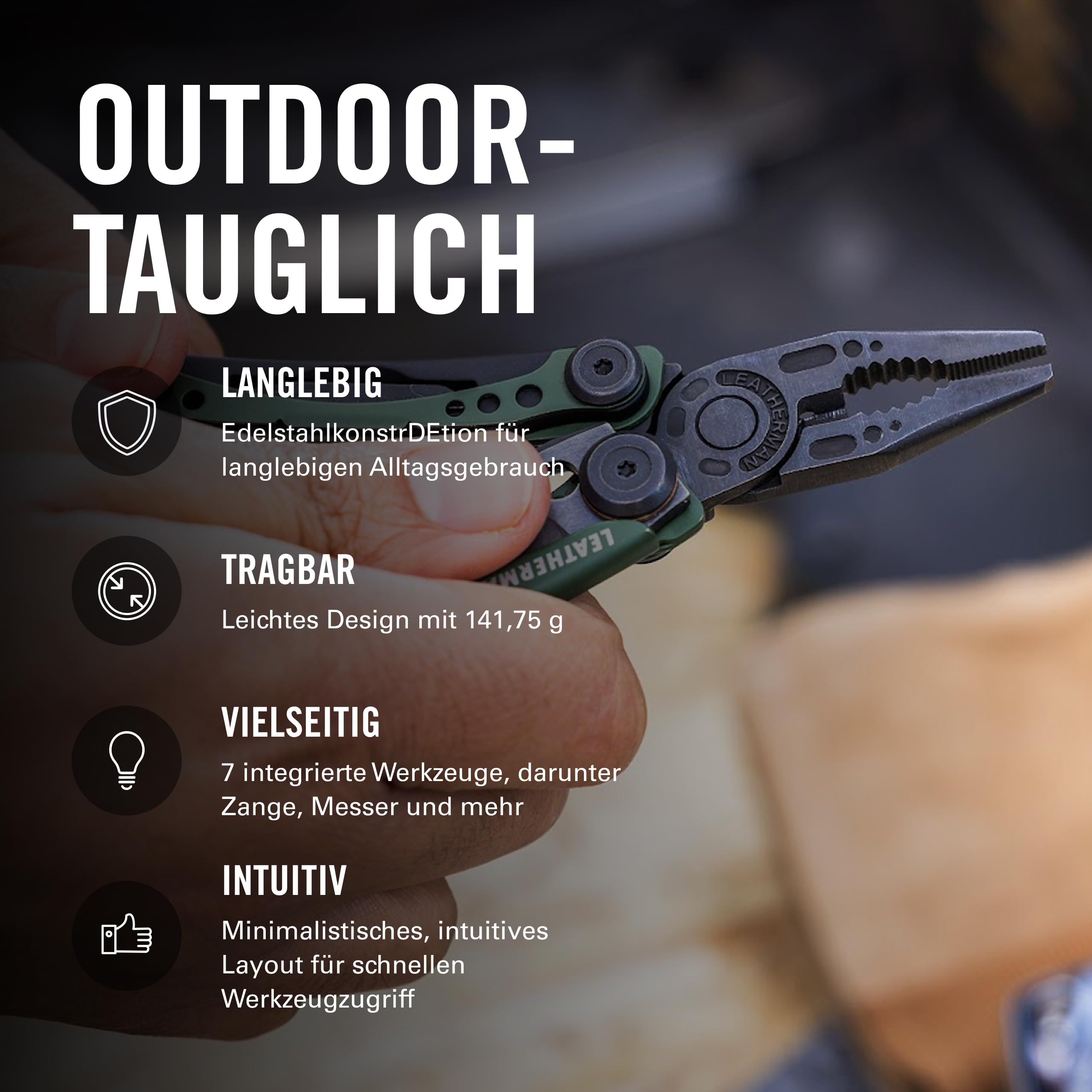 Leatherman Skeletool - Leichtes Multi-Tool mit 7 wichtigen Werkzeugen - Edelstahl