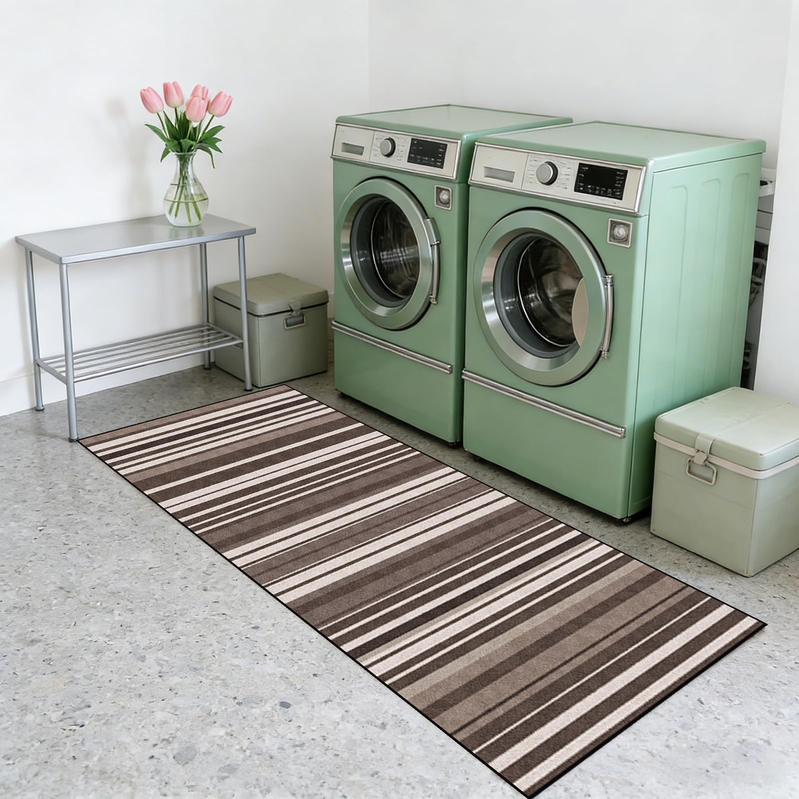 Alfombra de pasillo lavable que soluciona los resbalones en la cocina con tamaño 50x310 cm