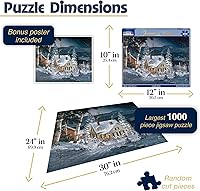 Vista 3 de White Mountain Puzzles Friends in Winter - Rompecabezas de 1000 piezas