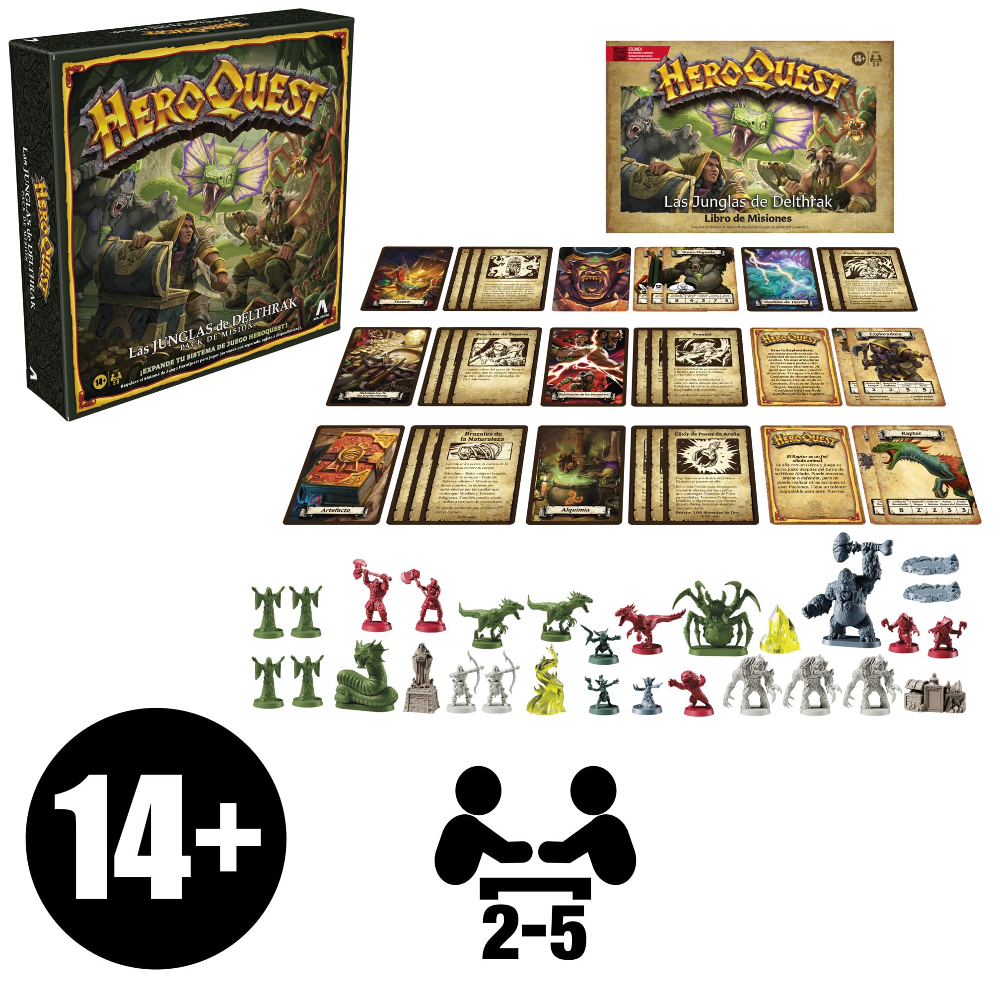 Avalon Hill HeroQuest Pack de Misión Las Junglas de Delthrak | Juego de rol | A Partir de 14 años | para 2 a 5 Jugadores | Requiere el Sistema de Juego HeroQuest para Jugar