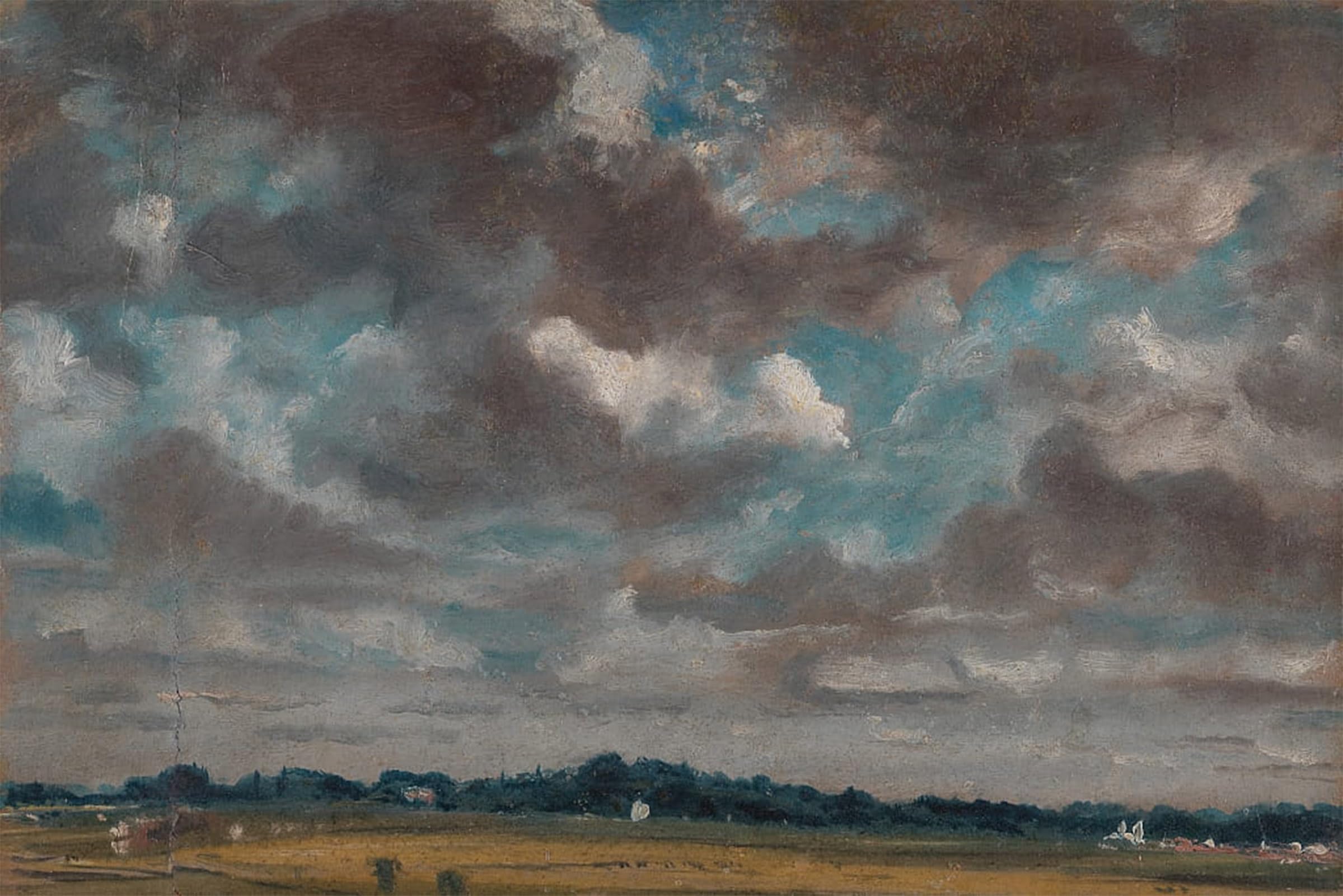 Serendipitp No Frame Vintage Picture Print On Canvas Wall Art Poster Extensive Landscape With Grey Clouds By John Constable Artwork Print Poster For Wall Decor 60X90cm
